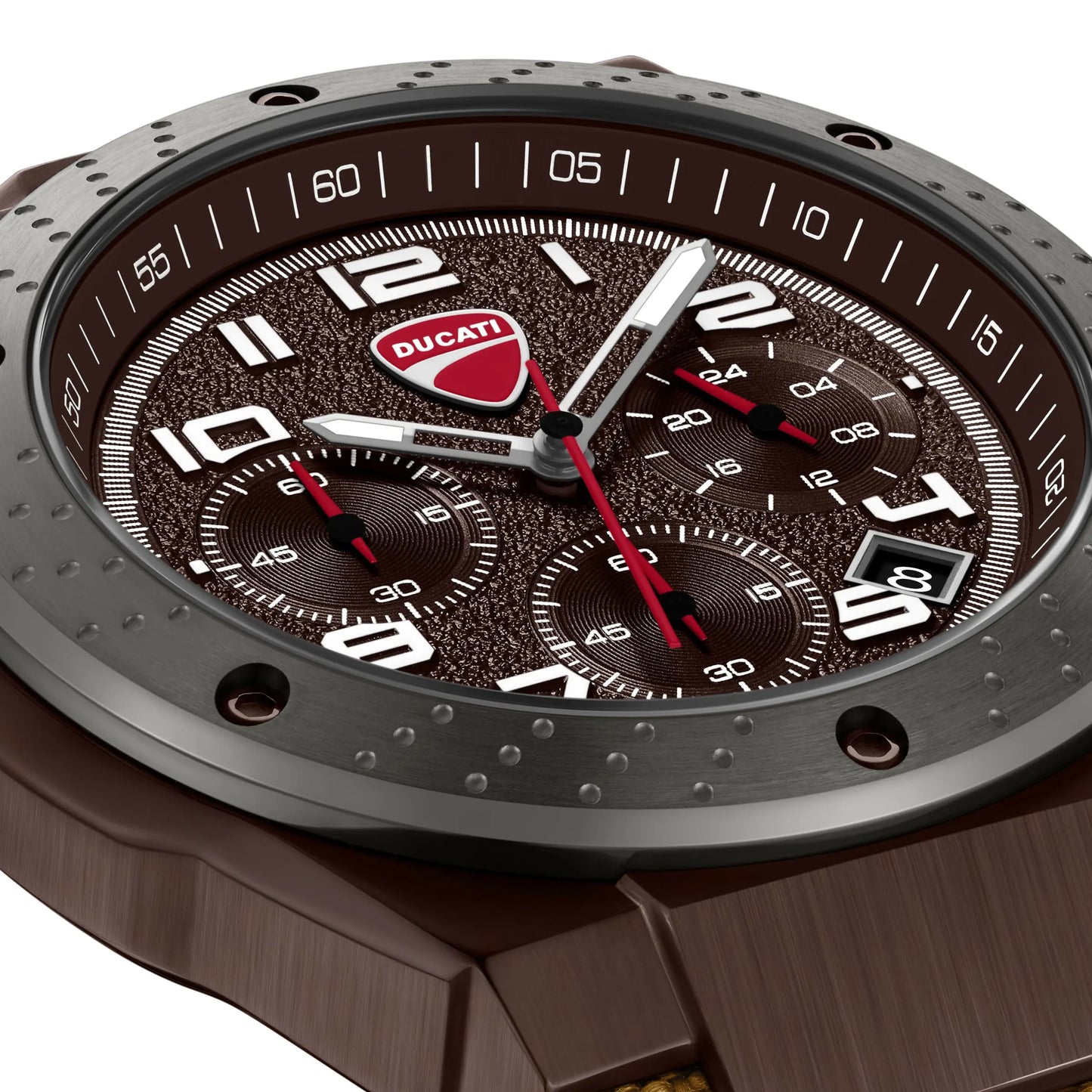Ducati DTWGO0002503 Trailmaster Supermotos Chrono Brown Silicon-Naylon Strap