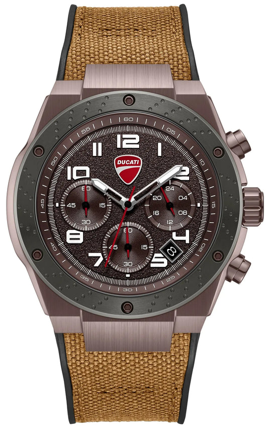 Ducati DTWGO0002503 Trailmaster Supermotos Chrono Brown Silicon-Naylon Strap