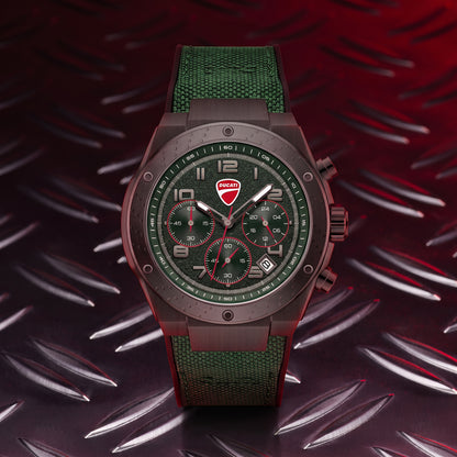 Ducati DTWGO0002504 Trailmaster Chronograph Green Silicon Strap