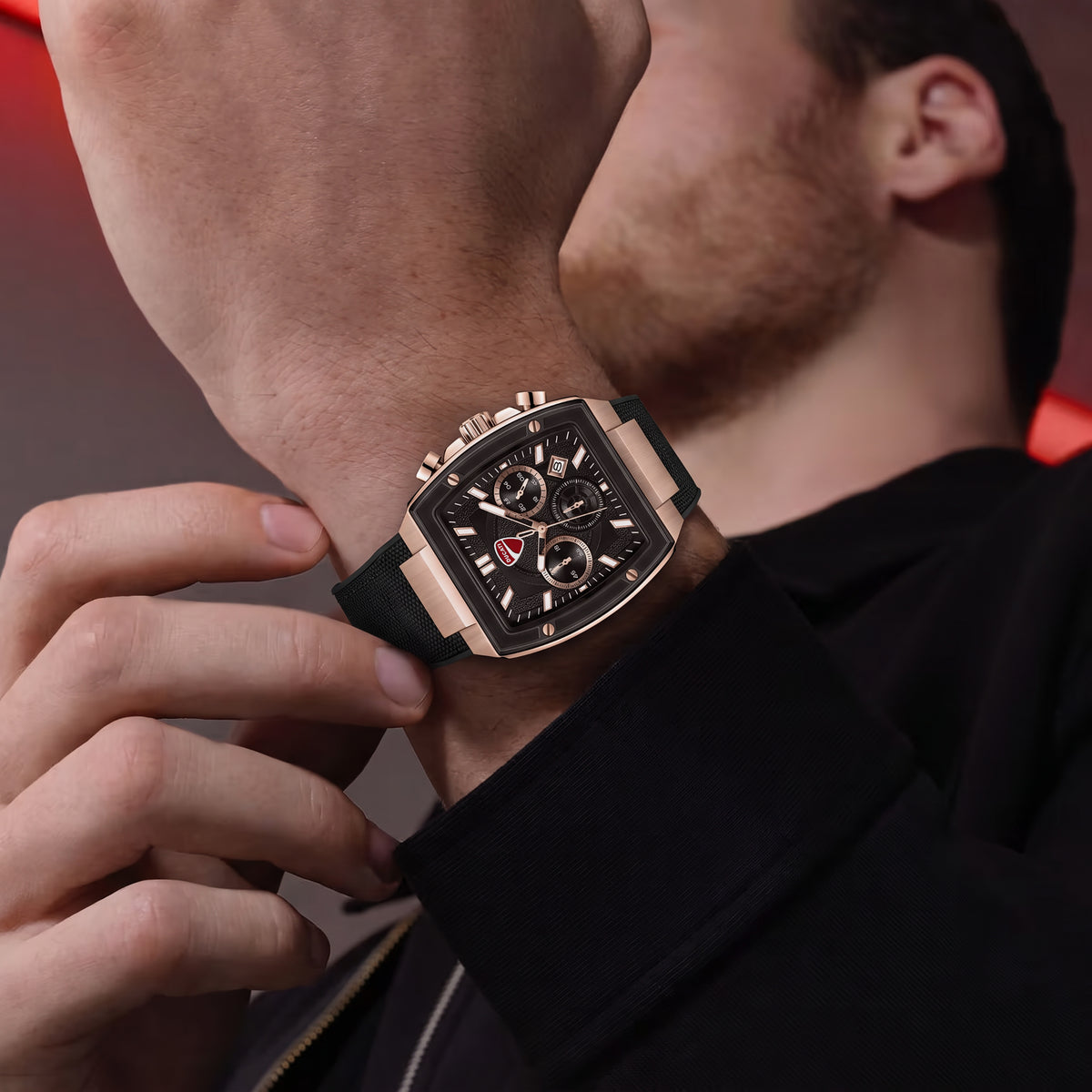 Ducati DTWGO0004902 Force Chronograph Black Silicon Strap
