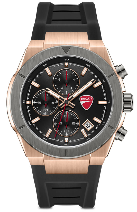 Ducati DTWGO0005002 Frontier Chronograph Black Silicon Strap