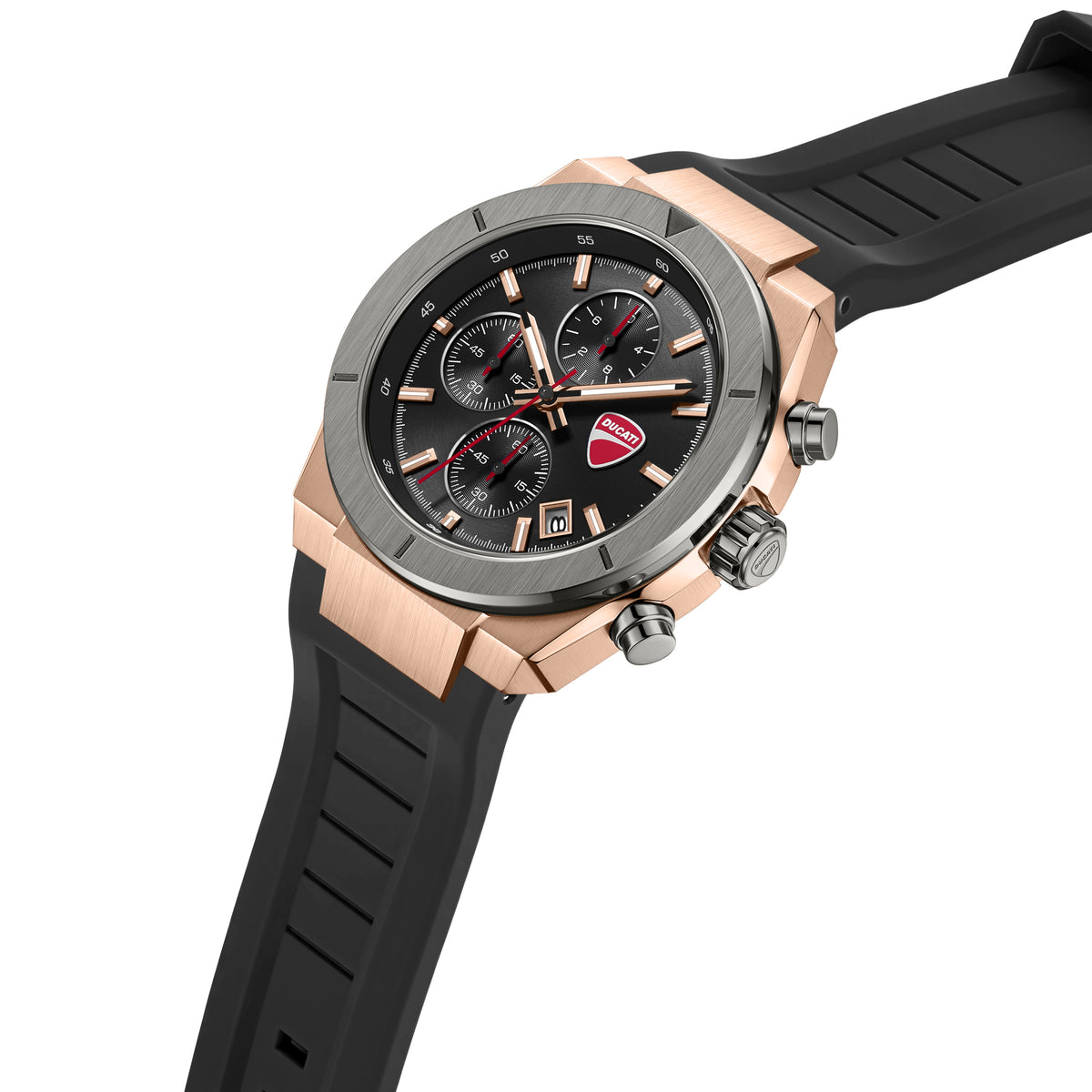 Ducati DTWGO0005002 Frontier Chronograph Black Silicon Strap