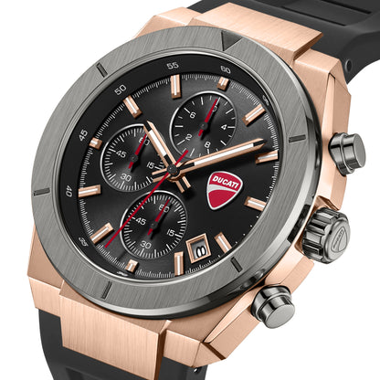 Ducati DTWGO0005002 Frontier Chronograph Black Silicon Strap