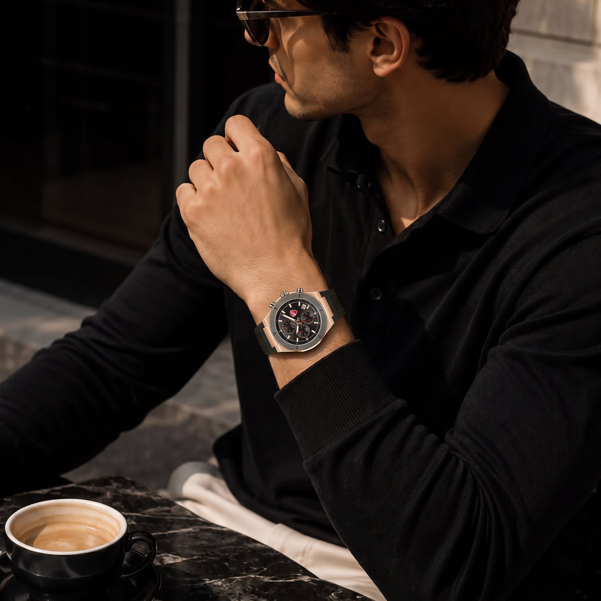 Ducati DTWGO0005002 Frontier Chronograph Black Silicon Strap