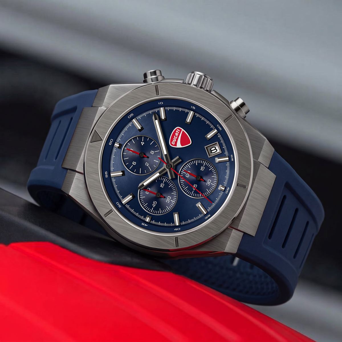 Ducati DTWGO0005003 Frontier Chronograph Blue Silicon Strap