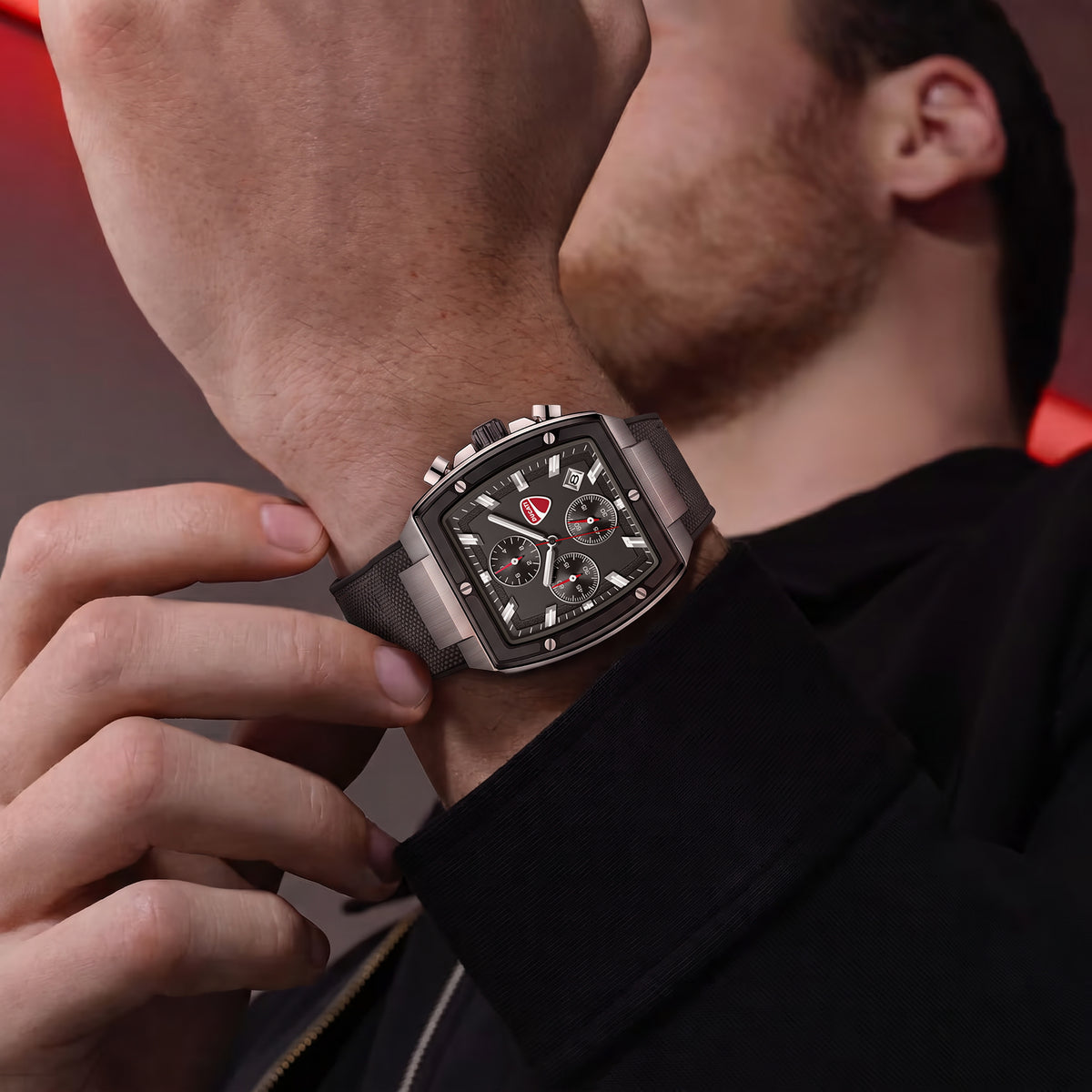Ducati DTWGO0005101 Voyage Chronograph Black Silicon Strap