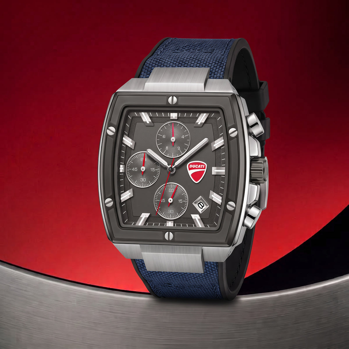 Ducati DTWGO0005102 Voyage Chronograph Blue Silicon Strap