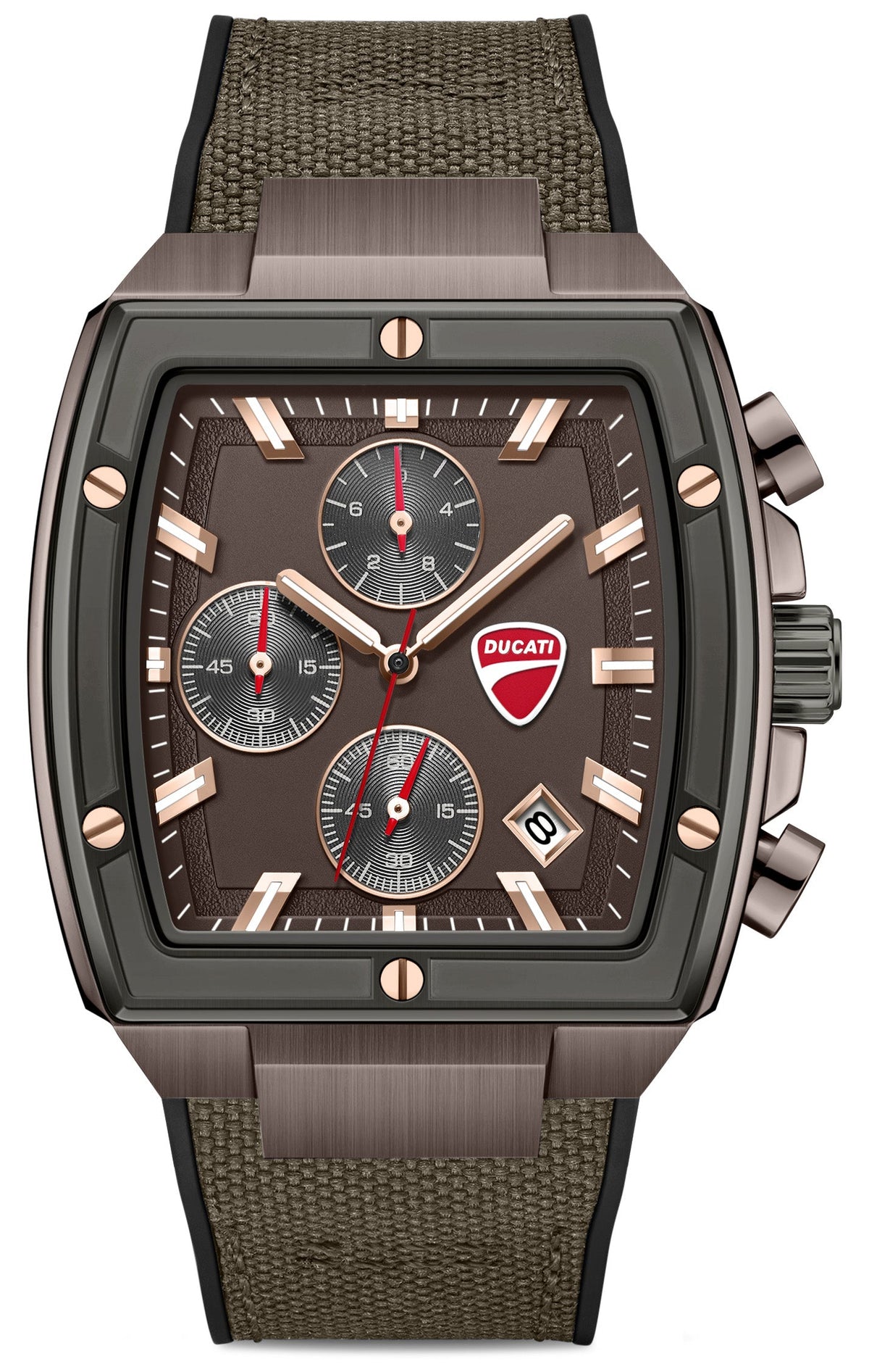 Ducati DTWGO0005103 Voyage Chronograph Brown Silicon Strap
