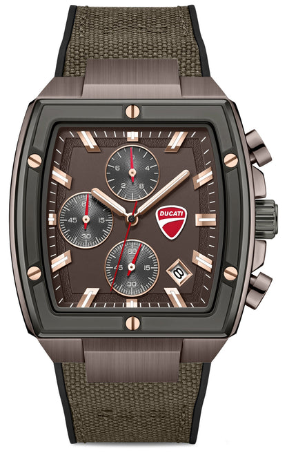 Ducati DTWGO0005103 Voyage Chronograph Brown Silicon Strap