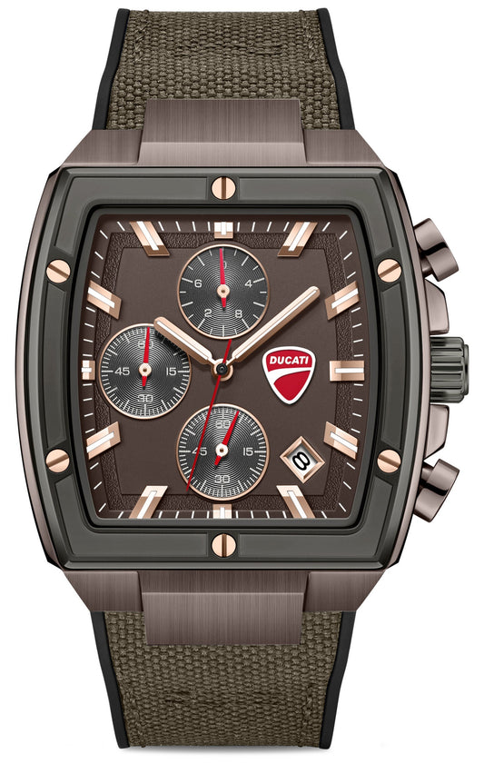 Ducati DTWGO0005103 Voyage Chronograph Brown Silicon Strap