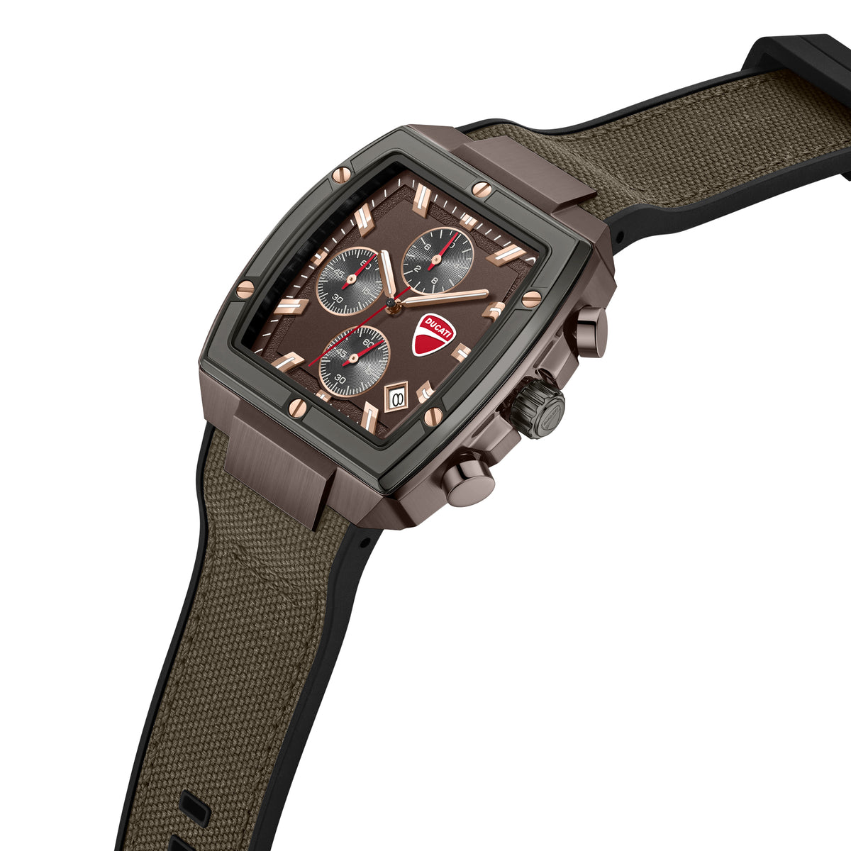 Ducati DTWGO0005103 Voyage Chronograph Brown Silicon Strap