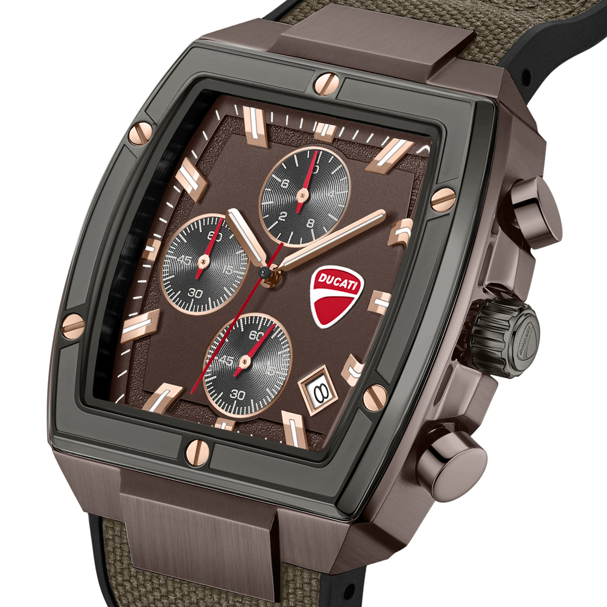 Ducati DTWGO0005103 Voyage Chronograph Brown Silicon Strap