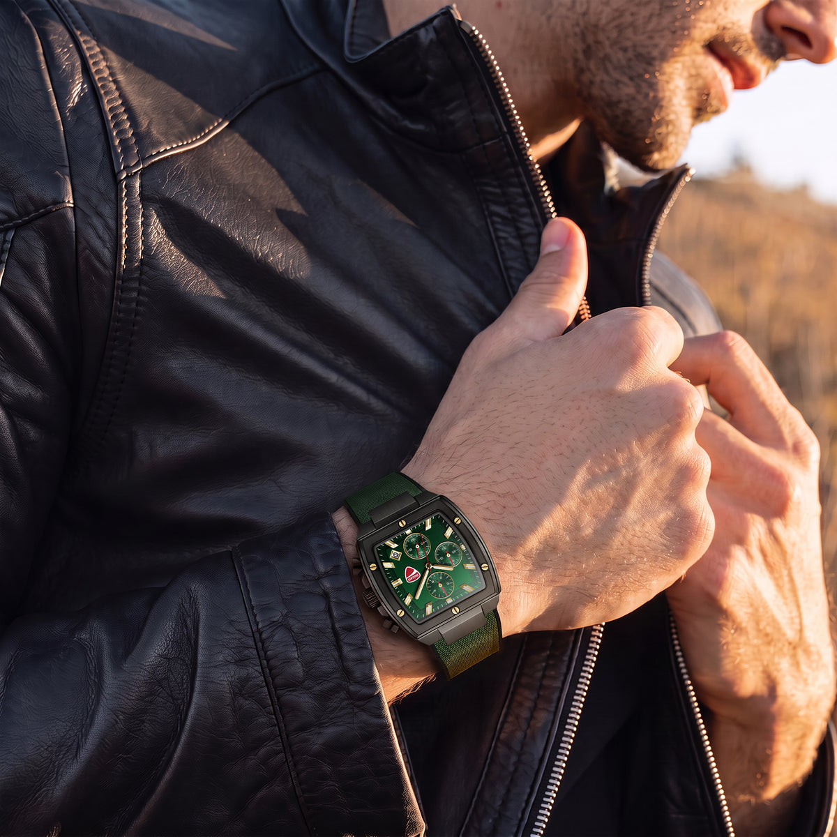 Ducati DTWGO0005105 Voyage Chronograph Green Silicon Strap