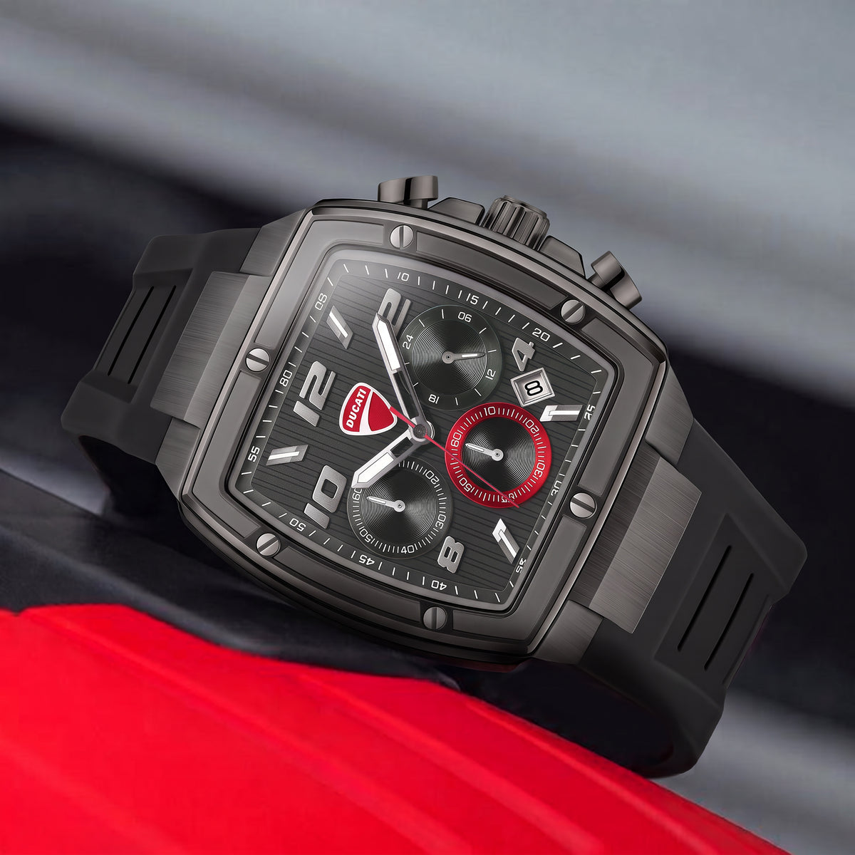 Ducati DTWGO0005201 Pioneer Chronograph Black Silicon Strap