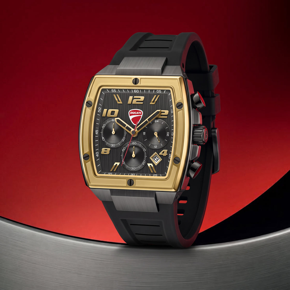 Ducati DTWGO0005204 Pioneer Chronograph Black Silicon Strap