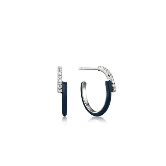 Ania Haie E031-04H-B Σκουλαρίκια Navy Blue από Επιπλατινωμένο Ασήμι