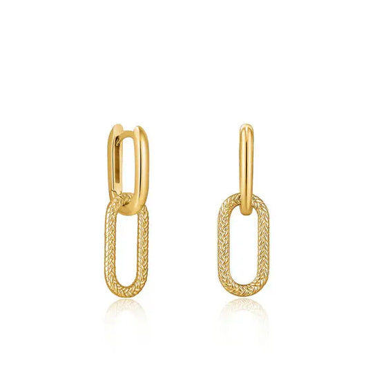 Ania Haie E036-04G Σκουλαρίκια Gold Oval από Επιχρυσωμένο Ασήμι