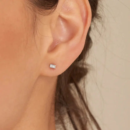 Ania Haie E037-02H Σκουλαρίκια Glam Mini Stud από Επιπλατινωμένο Ασήμι