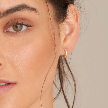 Ania Haie E038-02G Σκουλαρίκια Smooth Twist Hoop από Επιχρυσωμένο Ασήμι