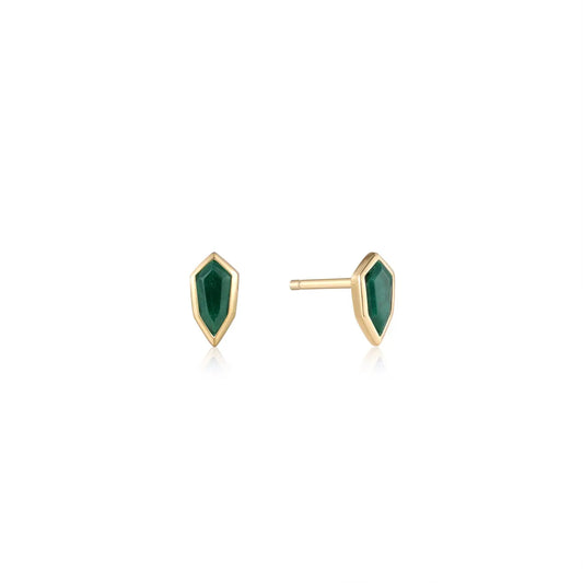 Ania Haie E042-01G-M Σκουλαρίκια Malachite από Επιχρυσωμένο Ασήμι