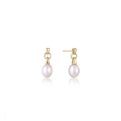 Ania Haie E043-02G Σκουλαρίκια Pearl Drop από Επιχρυσωμένο Ασήμι