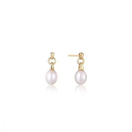 Ania Haie E043-02G Σκουλαρίκια Pearl Drop από Επιχρυσωμένο Ασήμι