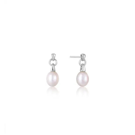Ania Haie E043-02H Σκουλαρίκια Pearl Drop από Επιπλατινωμένο Ασήμι
