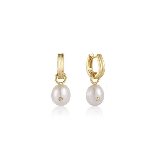 Ania Haie E043-04G Σκουλαρίκια Pearl Drop Sparkle από Επιχρυσωμένο Ασήμι