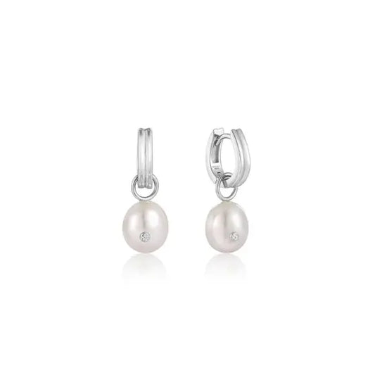 Ania Haie E043-04H Σκουλαρίκια Pearl Drop Sparkle από Επιπλατινωμένο Ασήμι