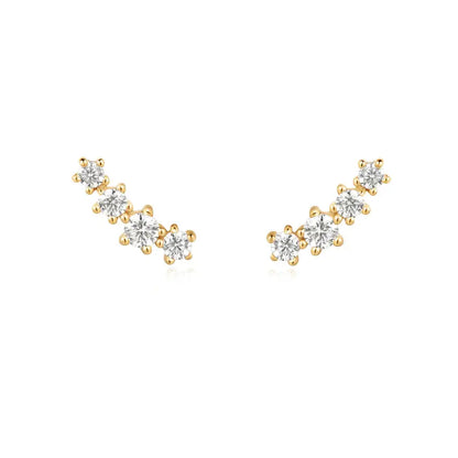 Ania Haie E056-02G Σκουλαρίκια Sparkle Climber Studs από Επιχρυσωμένο Ασήμι
