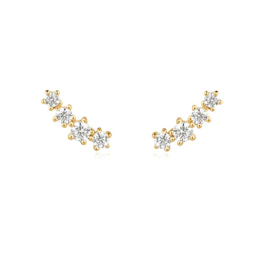 Ania Haie E056-02G Σκουλαρίκια Sparkle Climber Studs από Επιχρυσωμένο Ασήμι