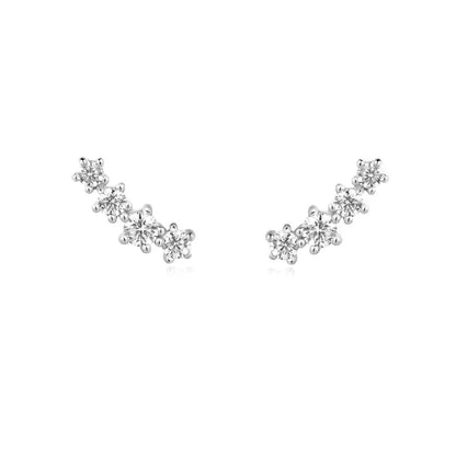 Ania Haie E056-02H Σκουλαρίκια Sparkle Climber Studs από Επιπλατινωμένο Ασήμι