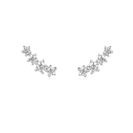 Ania Haie E056-02H Σκουλαρίκια Sparkle Climber Studs από Επιπλατινωμένο Ασήμι