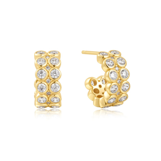 Ania Haie E058-04G Σκουλαρίκια Double Row Stud από Επιχρυσωμένο Ασήμι