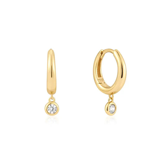Ania Haie E059-12G Σκουλαρίκια Cubic Drop από Επιχρυσωμένο Ασήμι