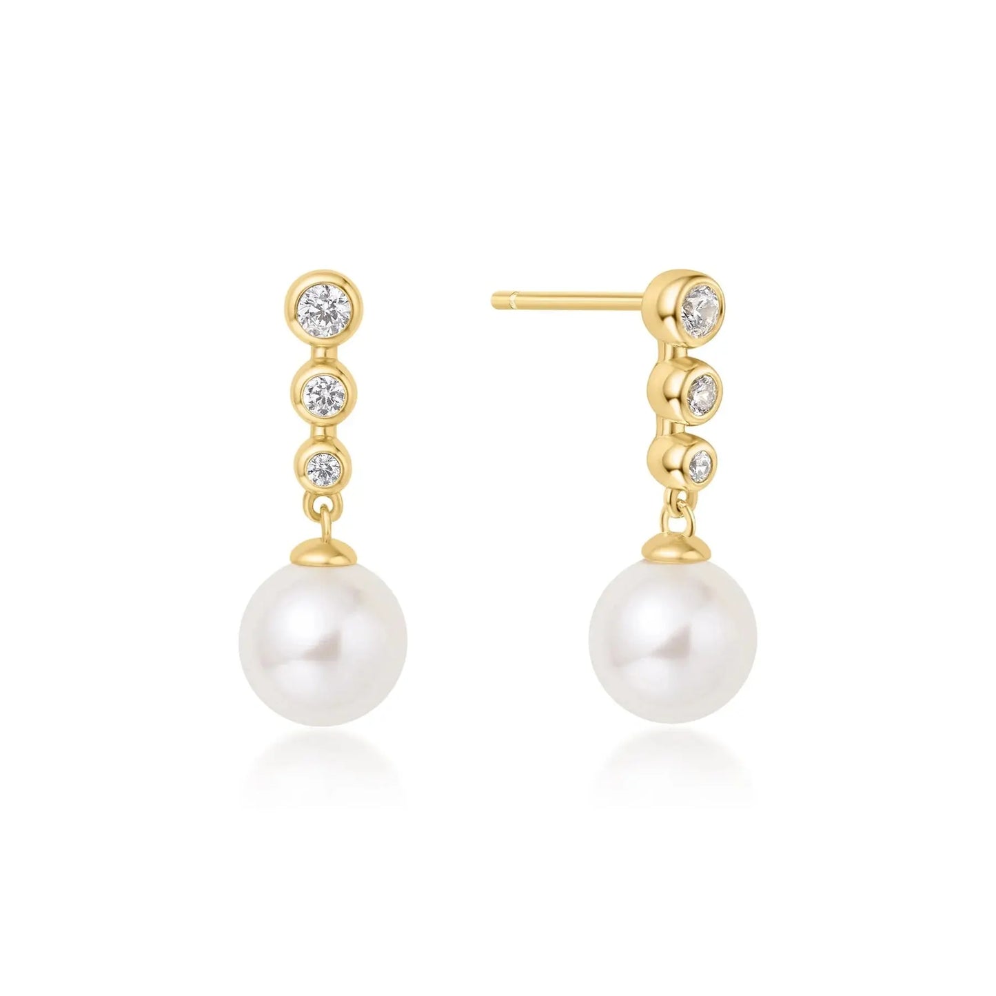 Ania Haie E065-03G Σκουλαρίκια Shell Pearl Stud από Επιχρυσωμένο Ασήμι