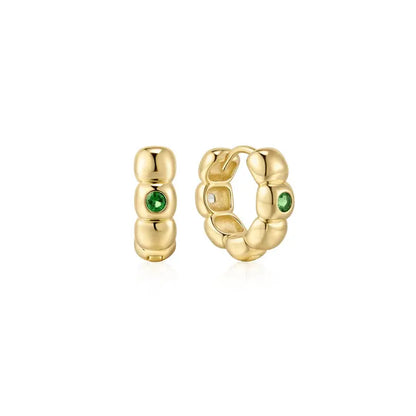 Ania Haie E072-04G Σκουλαρίκια Reversible Puffy Hoop από Επιχρυσωμένο Ασήμι