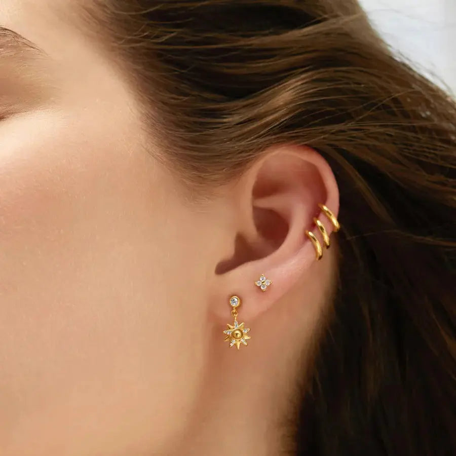 Ania Haie E074-02G Σκουλαρίκια Sunburst Dangle από Επιχρυσωμένο Ασήμι
