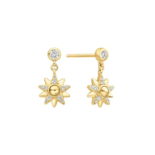 Ania Haie E074-02G Σκουλαρίκια Sunburst Dangle από Επιχρυσωμένο Ασήμι