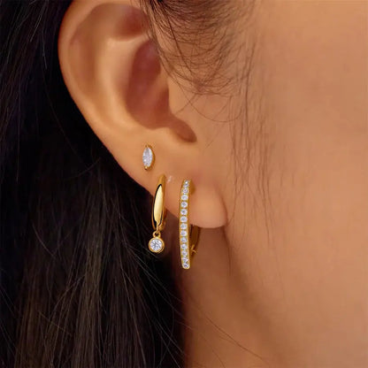 Ania Haie E074-08G Σκουλαρίκια Sparkle Heart Hoop από Επιχρυσωμένο Ασήμι