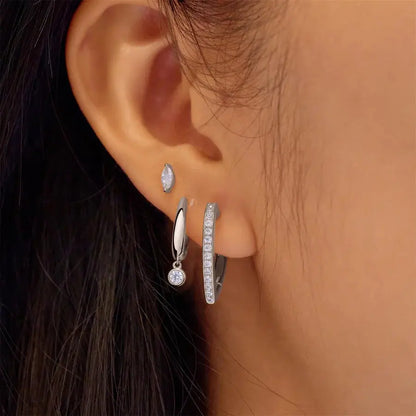 Ania Haie E074-08H Σκουλαρίκια Sparkle Heart Hoop από Επιπλατινωμένο Ασήμι