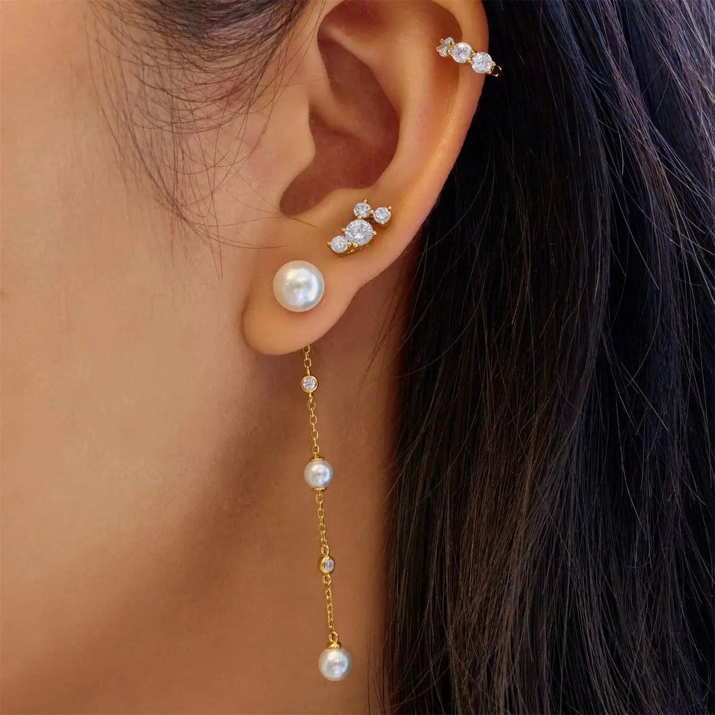 Ania Haie E075-11G Σκουλαρίκια Pearl Drop από Επιχρυσωμένο Ασήμι