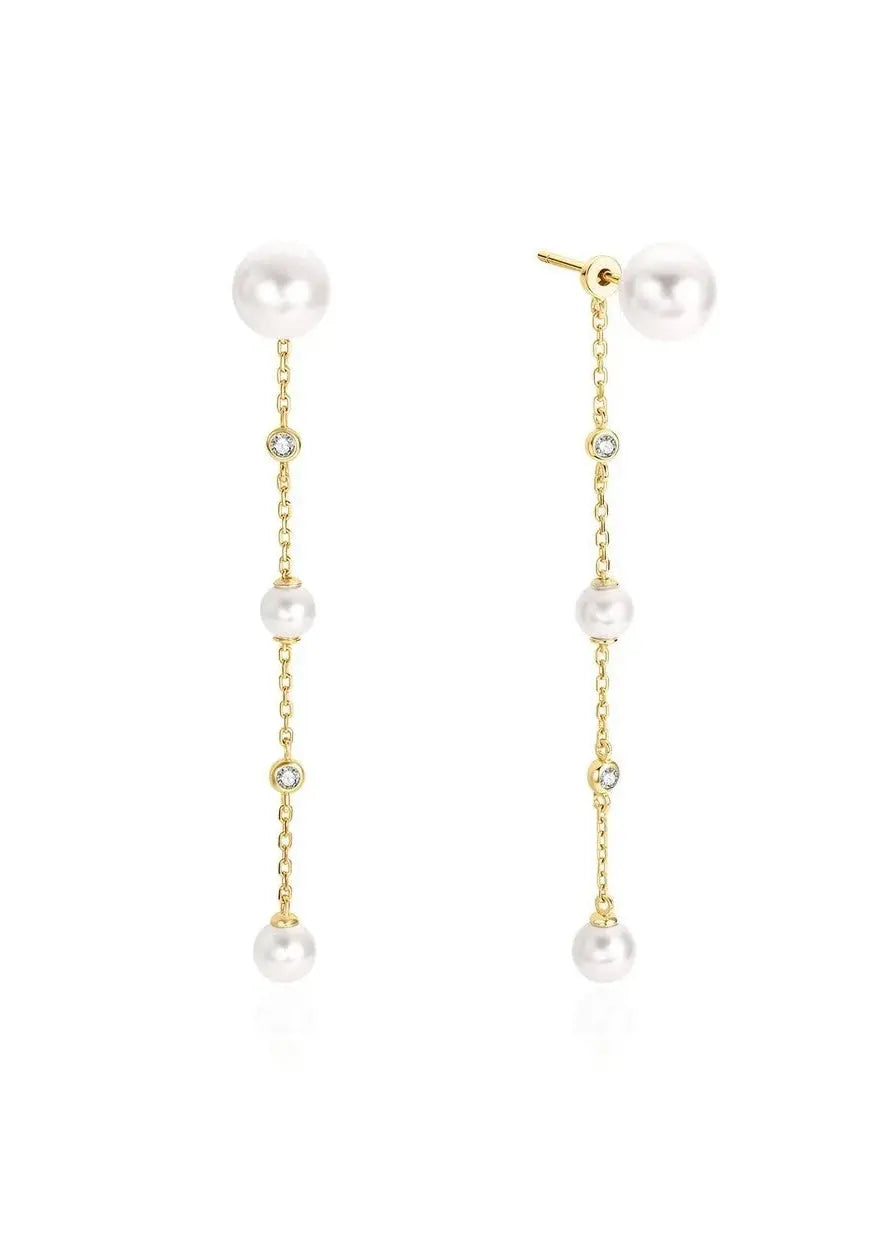 Ania Haie E075-11G Σκουλαρίκια Pearl Drop από Επιχρυσωμένο Ασήμι