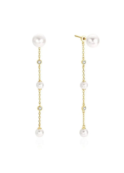 Ania Haie E075-11G Σκουλαρίκια Pearl Drop από Επιχρυσωμένο Ασήμι
