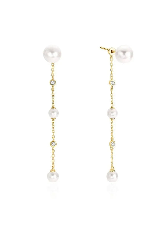 Ania Haie E075-11G Σκουλαρίκια Pearl Drop από Επιχρυσωμένο Ασήμι