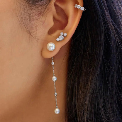Ania Haie E075-11H Σκουλαρίκια Pearl Drop από Επιπλατινωμένο Ασήμι