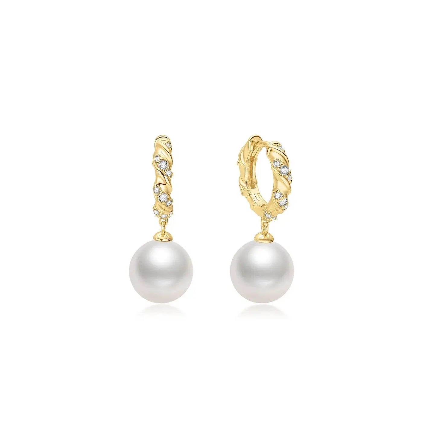 Ania Haie E075-14G Σκουλαρίκια Pearl Hoop από Επιχρυσωμένο Ασήμι