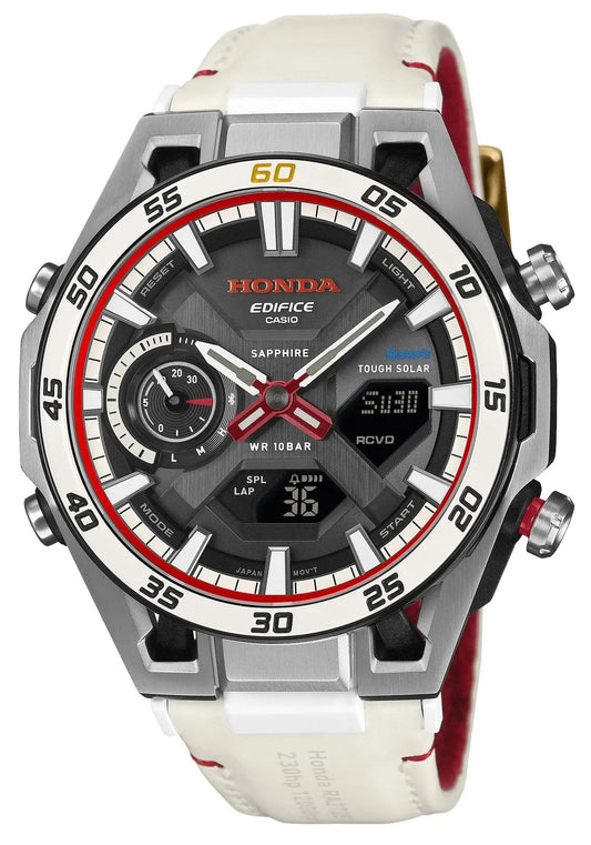 Casio ECB-2300HR-1AER Edifice Honda Racing White Leather Strap