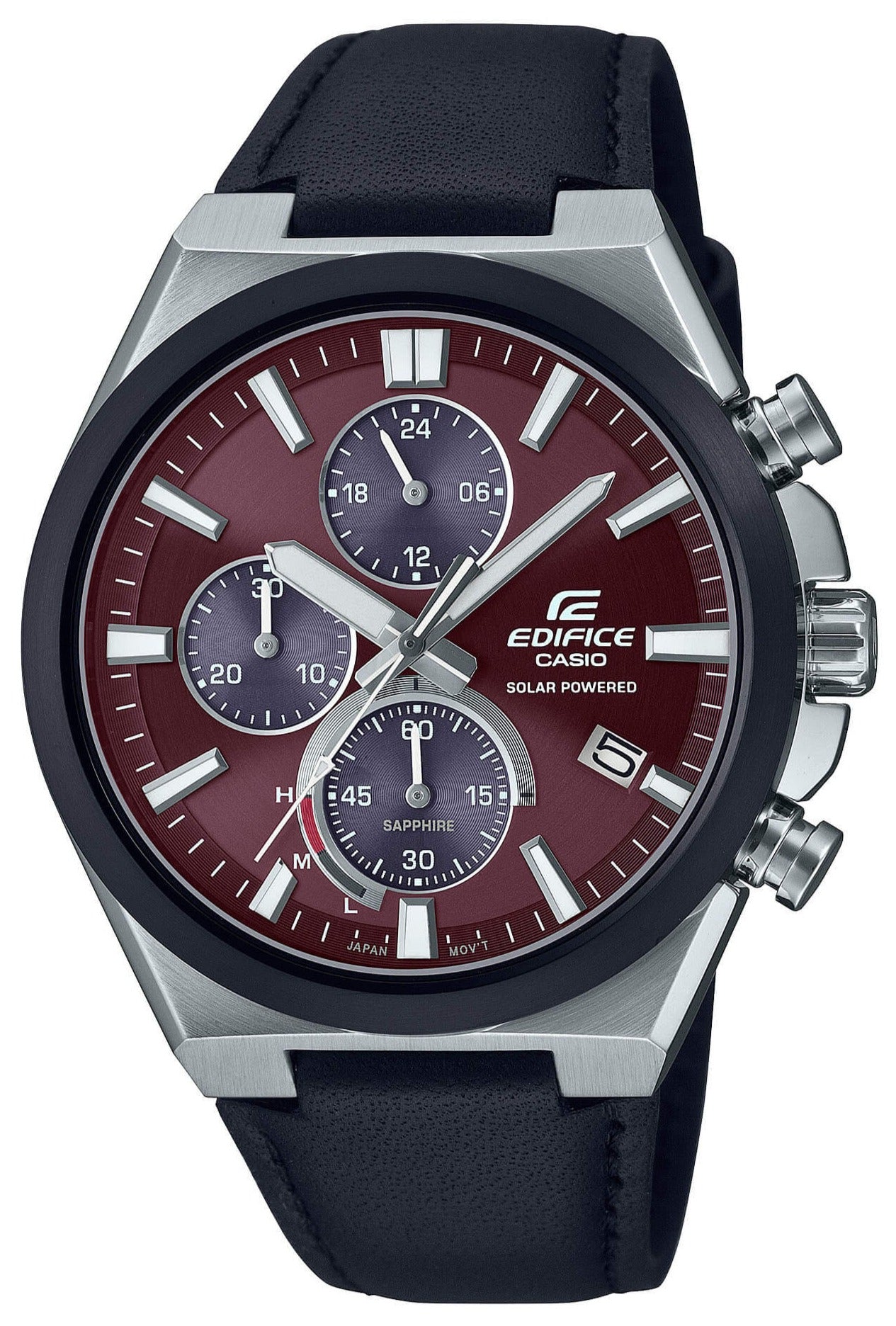 CASIO EFS-S630BL-5AVUEF Edifice Solar Chronograph Black Leather Strap