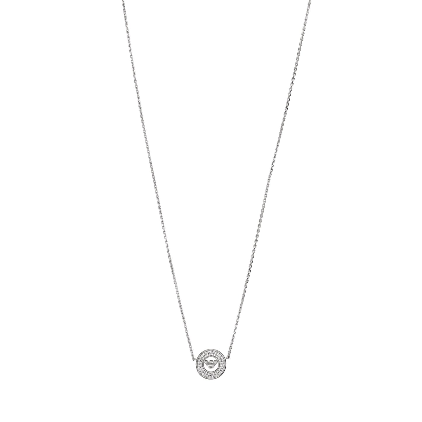 Emporio Armani EG3547040 Bow Necklace In Platinum Plated Silver